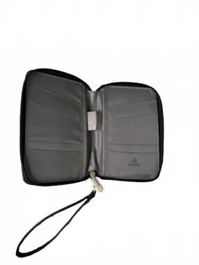 Passport Protector Black Wristlet Zipper Wallet with Multiple Card Slots